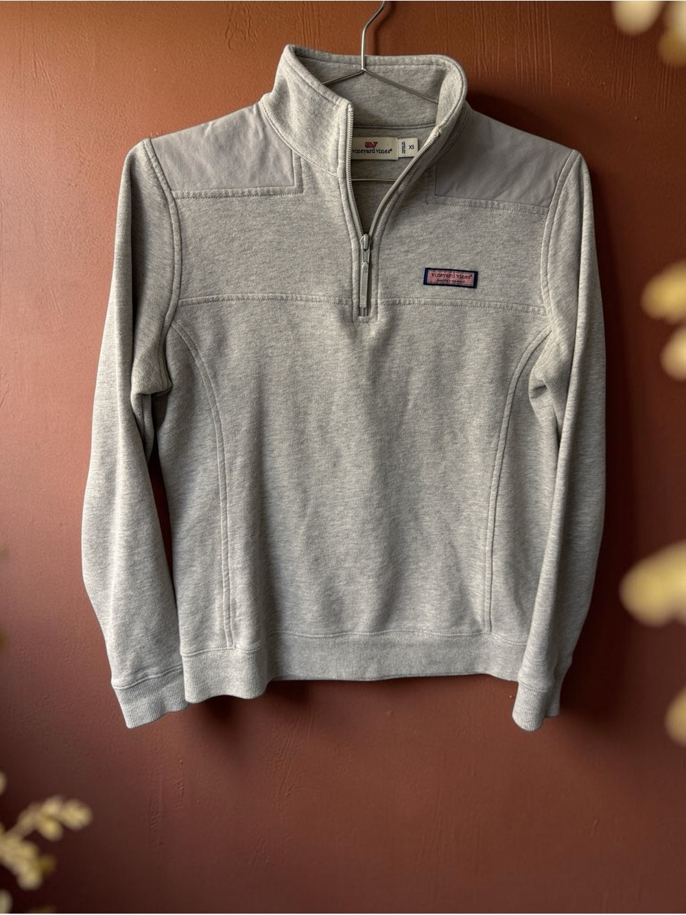 Vineyard Vines Light Gray Quarter-Zip Pullover Sweater
